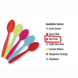Choisons Colorful Plastic Spoons in Hot Pink 1,000 Pcs
